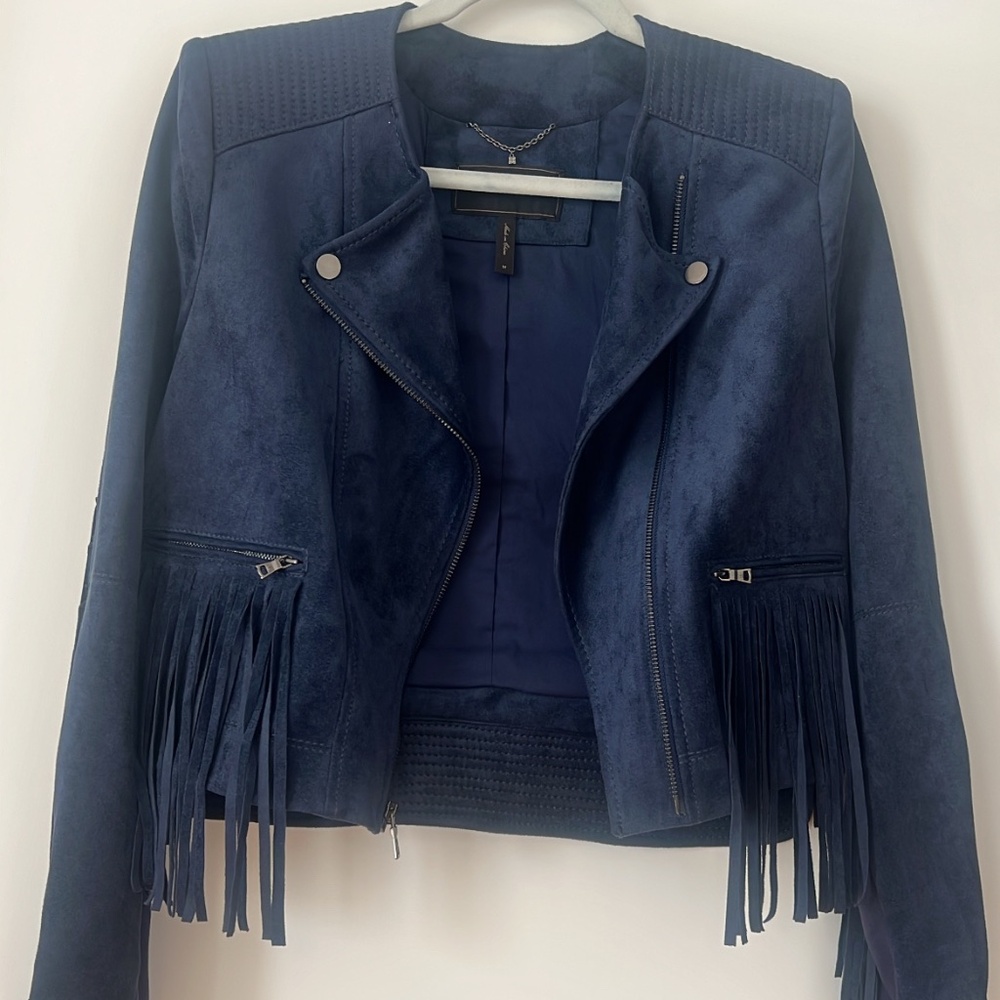 BCBG Fringe Biker Jacket